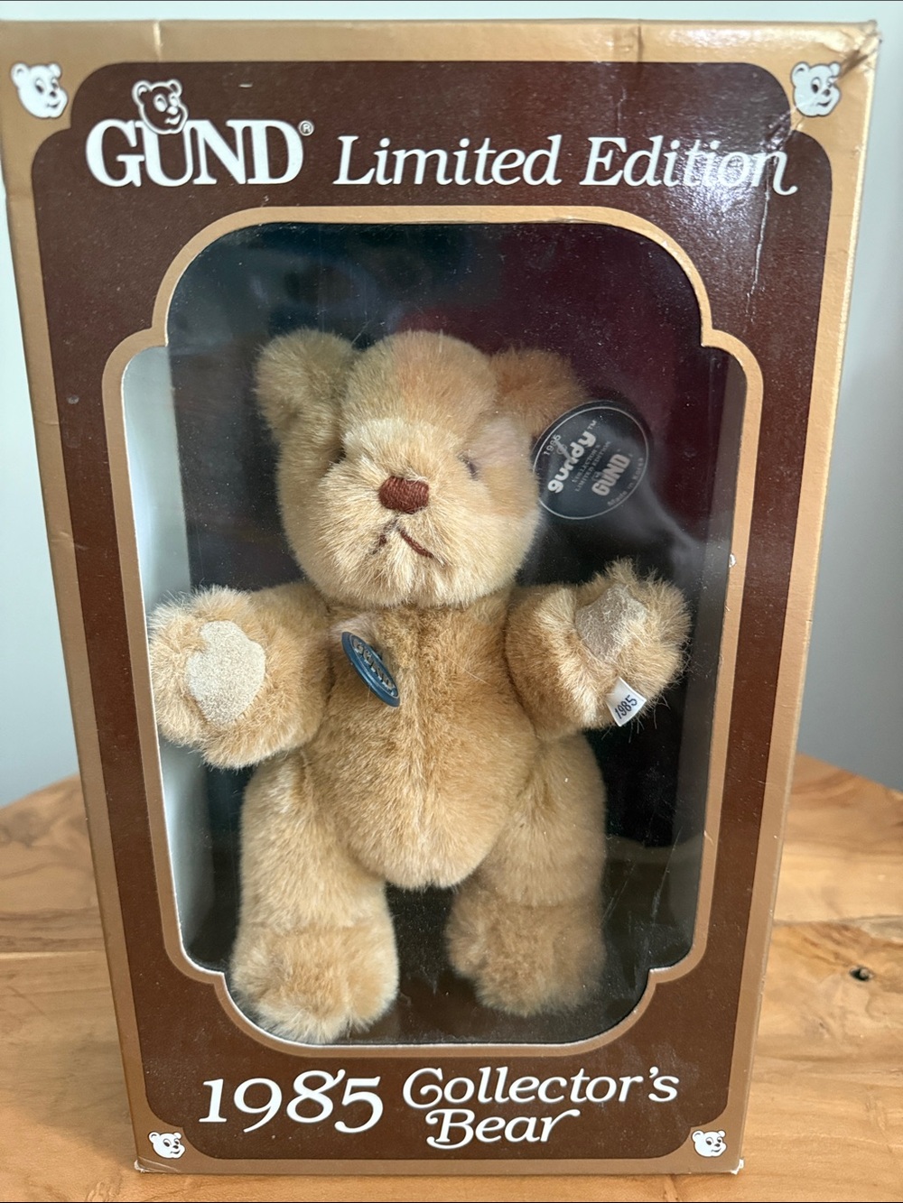 Vintage 1985 GUND Gundy Collectors Classic Limited Edition Teddy Bear 9" w/Box